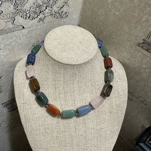 Multicolor rock necklace